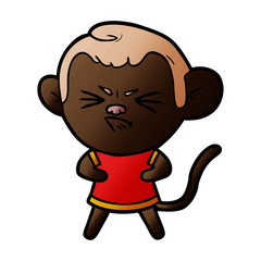 cartoon annoyed monkey