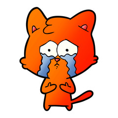 cat crying cartoon