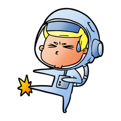 cartoon stressed astronaut