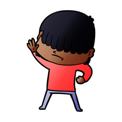 cartoon boy with untidy hair