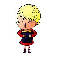 cartoon laughing woman