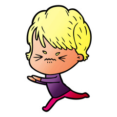 Fototapeta premium cartoon frustrated woman