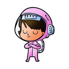 cartoon astronaut woman