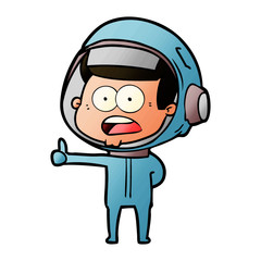 cartoon surprised astronaut