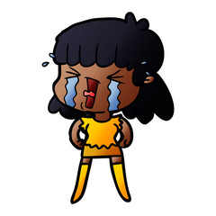 cartoon woman crying