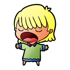cartoon woman talking loudly