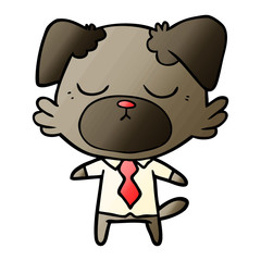 cute cartoon dog wearing office shirt