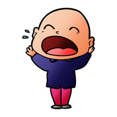 cartoon shouting bald man