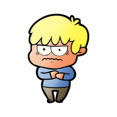 Obraz premium annoyed cartoon boy