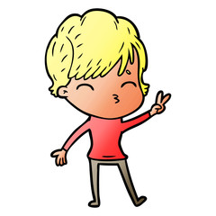 Obraz premium cartoon woman thinking