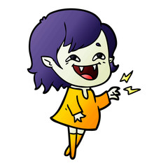 cartoon laughing vampire girl