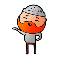 cartoon happy bearded man