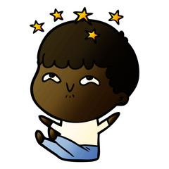 cartoon amazed boy