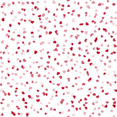 Fototapeta na wymiar Seamless pattern with little red hearts for Valentine's Day. Vector