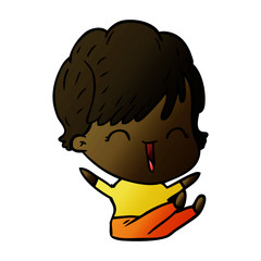 cartoon laughing woman