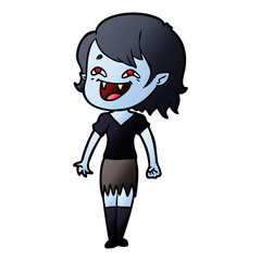 cartoon laughing vampire girl