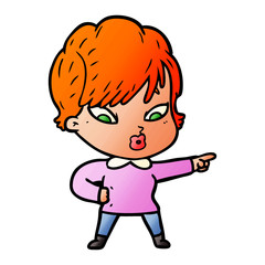 Obraz premium cartoon woman