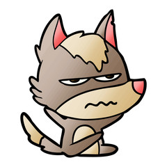 cartoon annoyed wolf