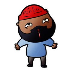 Obraz premium cartoon happy bearded man