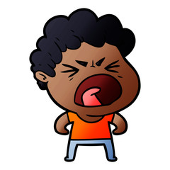 cartoon furious man