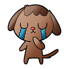 cute cartoon dog crying