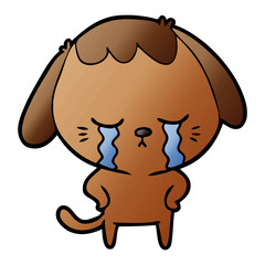 cute puppy crying cartoon