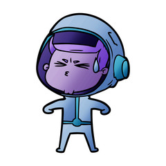 cartoon stressed astronaut