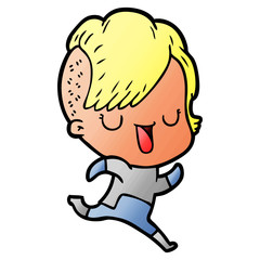 cute cartoon girl with hipster haircut