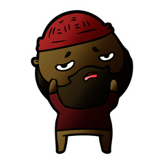 cartoon worried man with beard