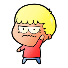 cartoon annoyed man