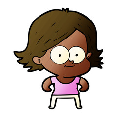 happy cartoon girl