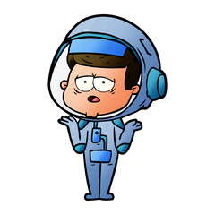 cartoon tired astronaut