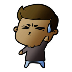 cartoon happy man running