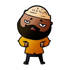 cartoon worried man with beard