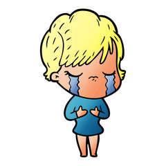 cartoon woman crying