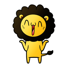 happy cartoon lion