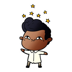 cartoon excited man