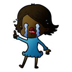 cartoon woman crying
