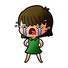 cartoon girl crying