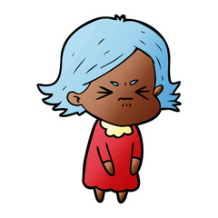 cartoon angry woman