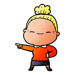 cartoon peaceful old woman