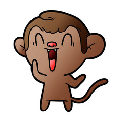 cartoon laughing monkey