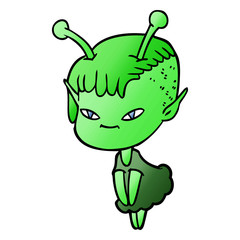 cute cartoon alien girl