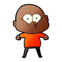 cartoon bald man staring