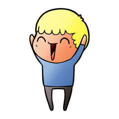 cartoon happy man