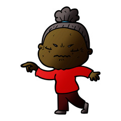 Obraz premium cartoon annoyed old lady