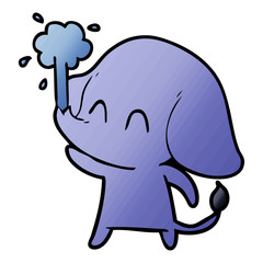 cute cartoon elephant spouting water