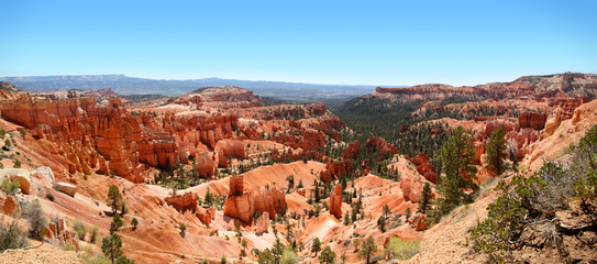 Naklejka premium Panoramic view of Sunrise Lookout in Bryce Canyon National Park