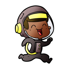 happy cartoon astronaut