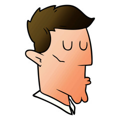 cartoon serious man
